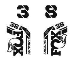 Fox Racing Shox 38 Factory Die Cut Decal Kit - Gloss Finish -Rush Riders 21 Fox 38 Factory Die Cut black
