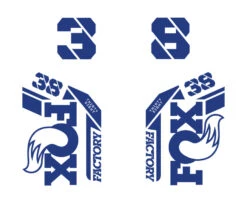 Fox Racing Shox 38 Factory Die Cut Decal Kit - Gloss Finish -Rush Riders 21 Fox 38 Factory Die Cut dark blue