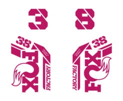 Fox Racing Shox 38 Factory Die Cut Decal Kit - Gloss Finish -Rush Riders 21 Fox 38 Factory Die Cut pink