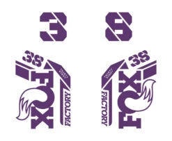 Fox Racing Shox 38 Factory Die Cut Decal Kit - Gloss Finish -Rush Riders 21 Fox 38 Factory Die Cut purple