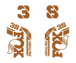 Fox Racing Shox 38 Factory Die Cut Decal Kit - Gloss Finish -Rush Riders 21 Fox 38 bronze