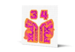 Fox Racing Shox 34 Factory Gloss Decals - Orange Lowers -Rush Riders 34 OrangeLower Topo Pink