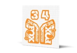 Fox Racing Shox 34 Factory Gloss Decals - Orange Lowers -Rush Riders 34 OrangeLower White
