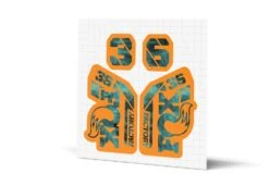 Fox Racing Shox 36 Factory Gloss Decals - Orange Lowers -Rush Riders 36 OrangeLower Smoke LtBlue