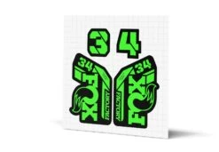 Fox Racing Shox 34 Factory Gloss Decals - Black Lowers -Rush Riders MY23 Fox 34 WebImages Green