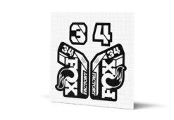 Fox Racing Shox 34 Factory Gloss Decals - Black Lowers -Rush Riders MY23 Fox 34 WebImages White