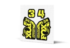 Fox Racing Shox 34 Factory Gloss Decals - Black Lowers -Rush Riders MY23 Fox 34 WebImages Yellow