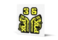Fox Racing Shox 36 Factory Gloss Decals - Black Lowers -Rush Riders MY23 Fox 36 WebImages Yellow