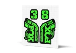 Fox Racing Shox 38 Factory Gloss Decals - Black Lowers -Rush Riders MY23 Fox 38 WebImages Green