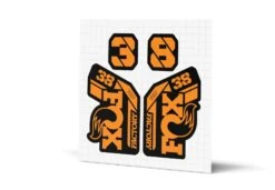 Fox Racing Shox 38 Factory Gloss Decals - Black Lowers -Rush Riders MY23 Fox 38 WebImages Orange