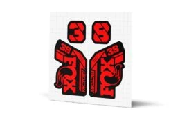 Fox Racing Shox 38 Factory Gloss Decals - Black Lowers -Rush Riders MY23 Fox 38 WebImages Red