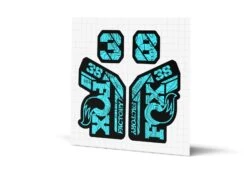 Fox Racing Shox 38 Factory Gloss Decals - Black Lowers -Rush Riders MY23 Fox 38 WebImages Topo LtBlue