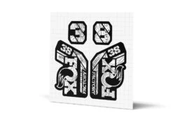 Fox Racing Shox 38 Factory Gloss Decals - Black Lowers -Rush Riders MY23 Fox 38 WebImages Topo White