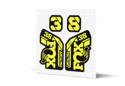 Fox Racing Shox 38 Factory Gloss Decals - Black Lowers -Rush Riders MY23 Fox 38 WebImages Yellow